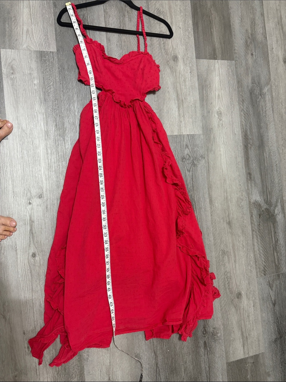 FARM Rio Red Ruffle Maxi Dress with Spaghetti Straps - Picture 7 of 7